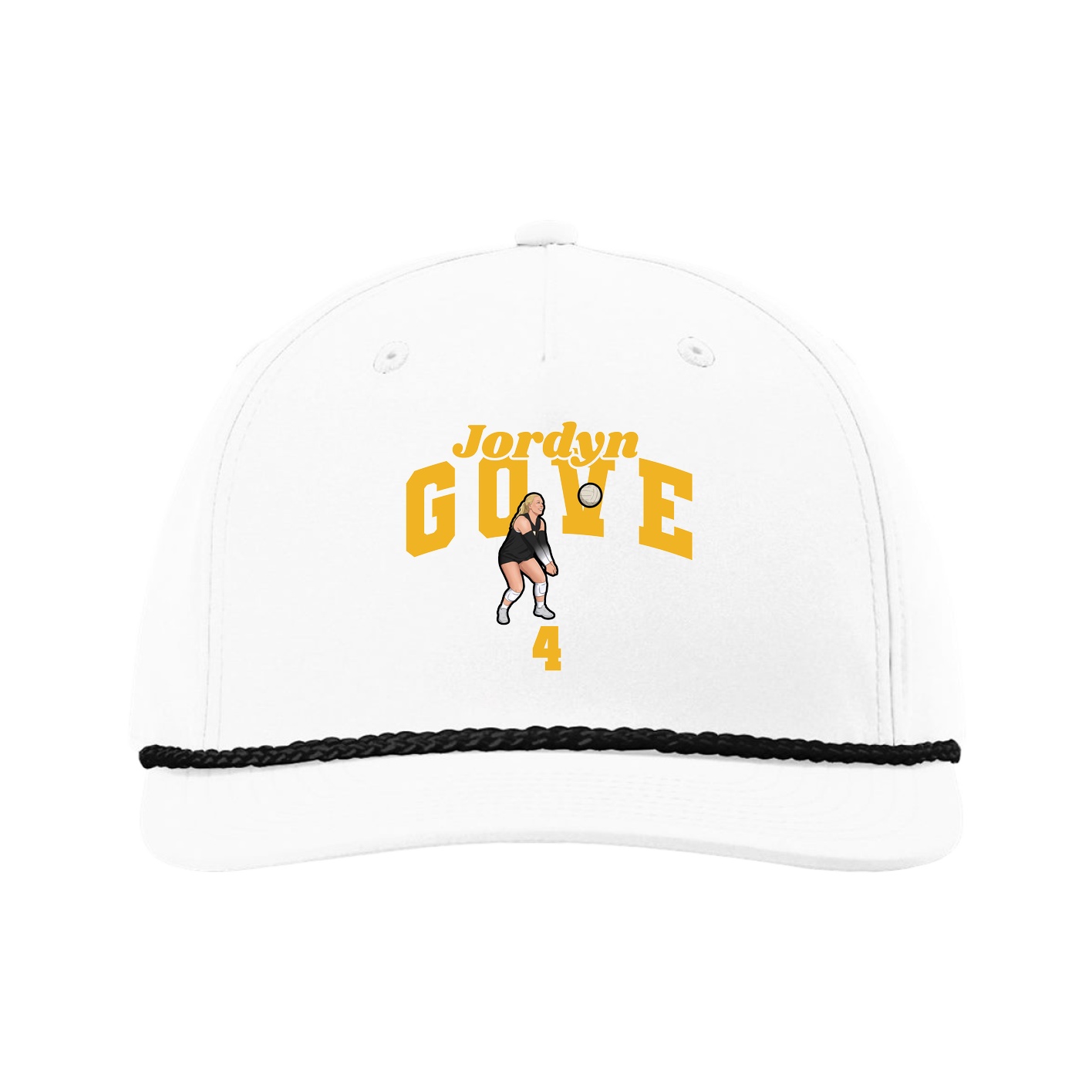 Five-Panel Classic Rope Cap — Signature Arch in White