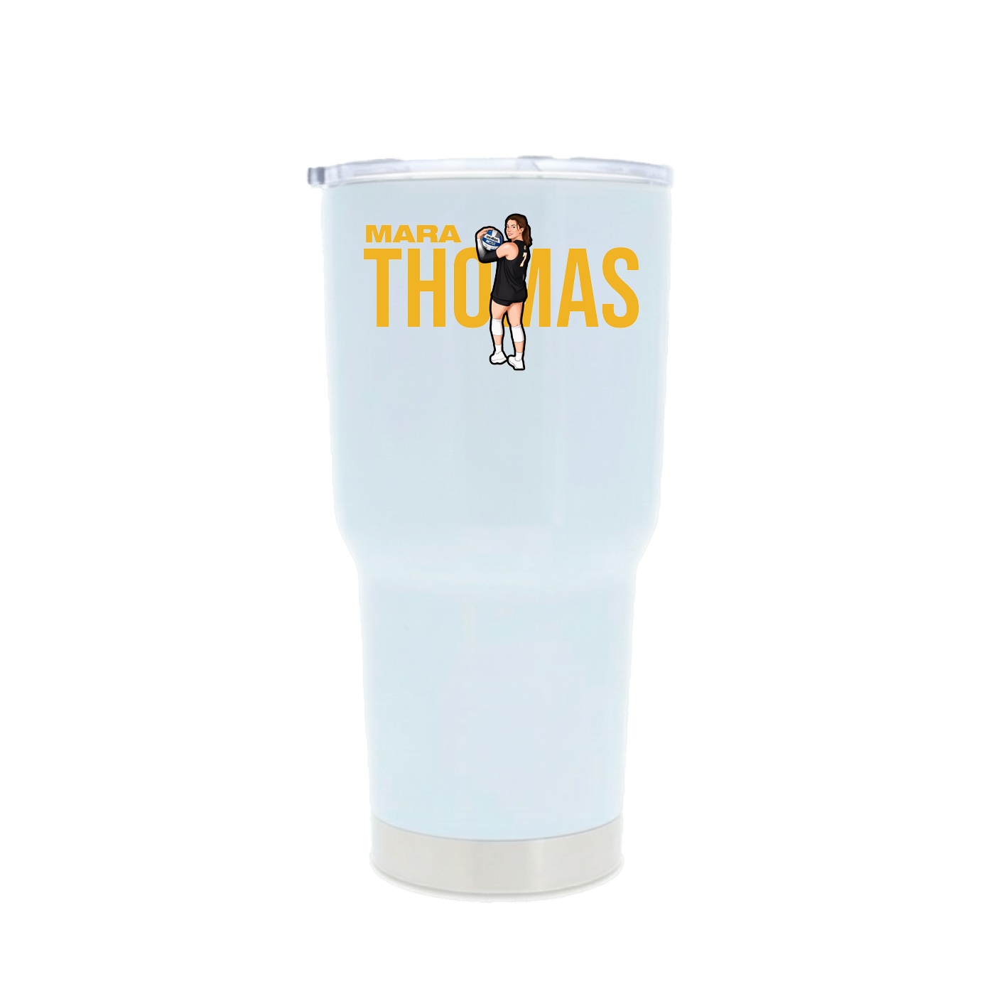30oz Stainless Steel Tumbler — Player Name in White