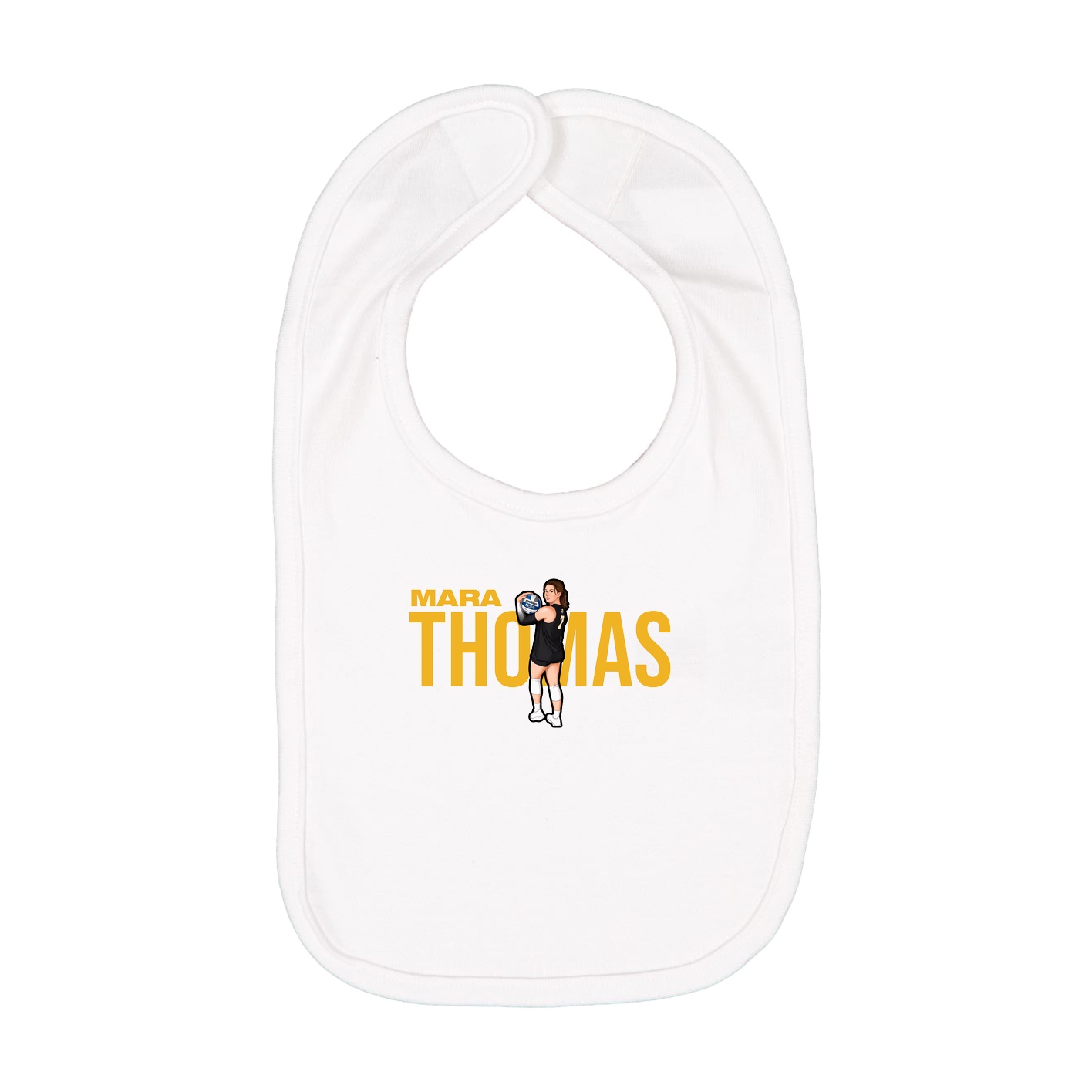 Infant Bib — Player Name in White