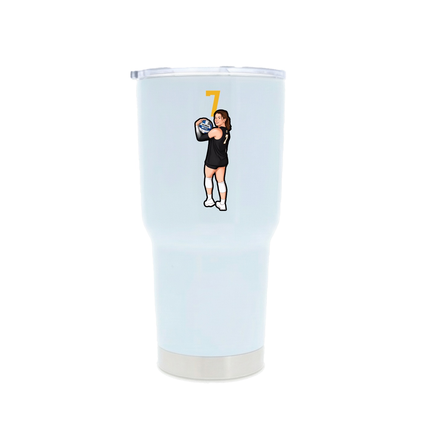 30oz Stainless Steel Tumbler — Number Top in White