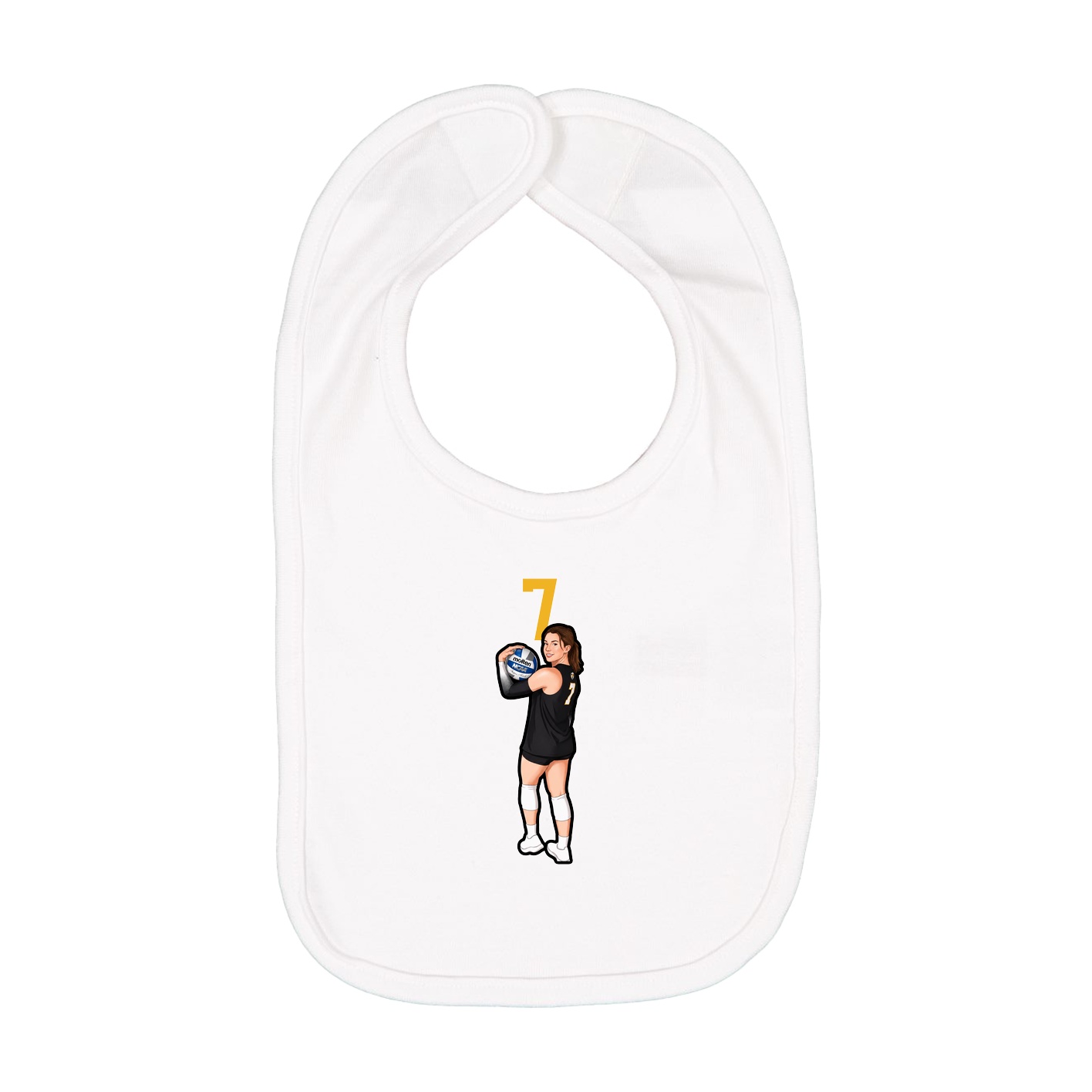 Infant Bib — Number Top in White