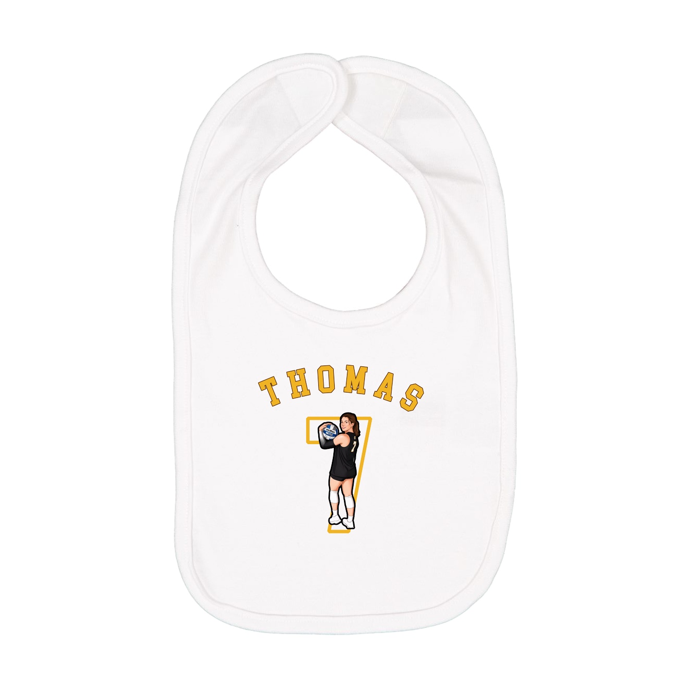 Infant Bib — Shirsey Arch in White