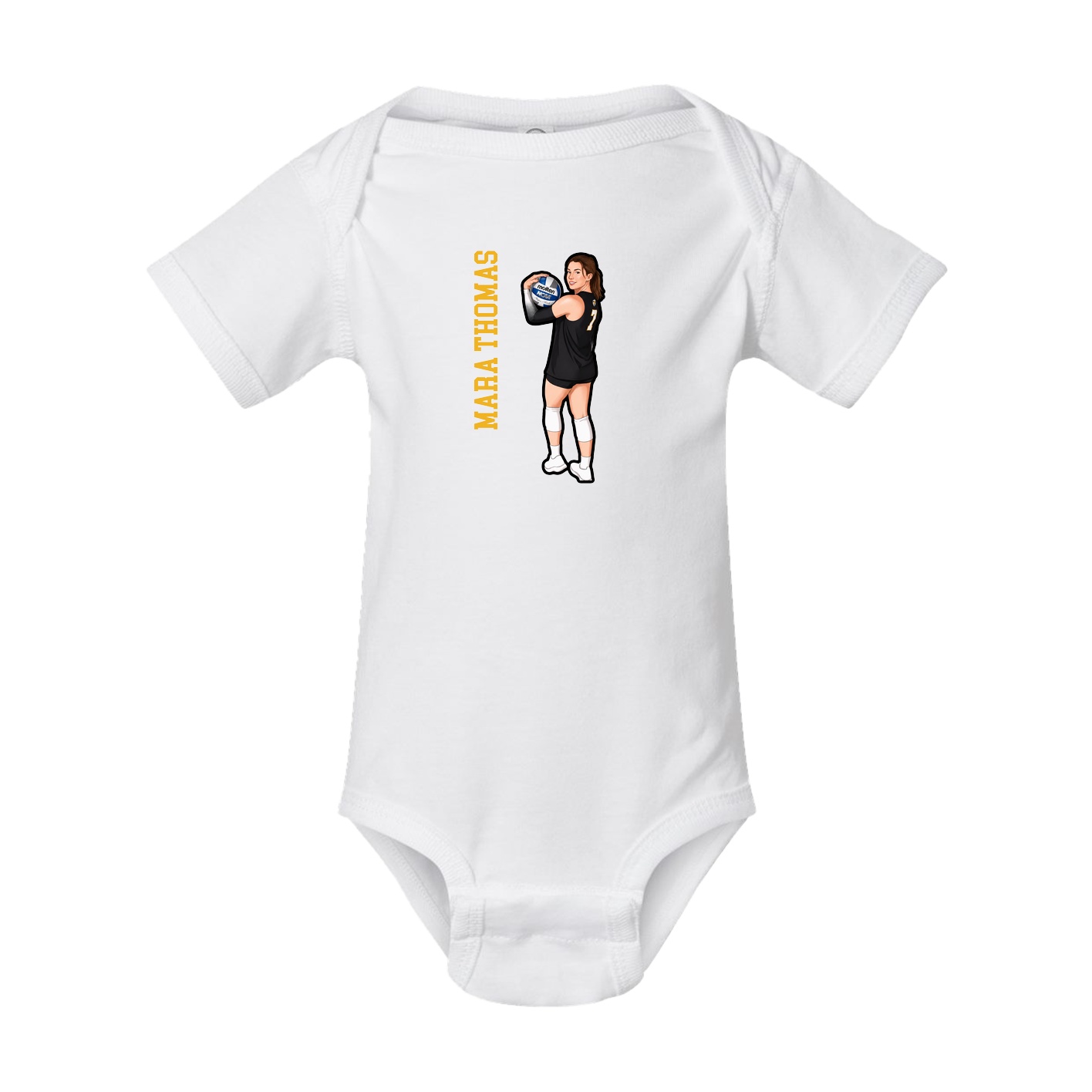 Baby Onesie — Name Vertical in White
