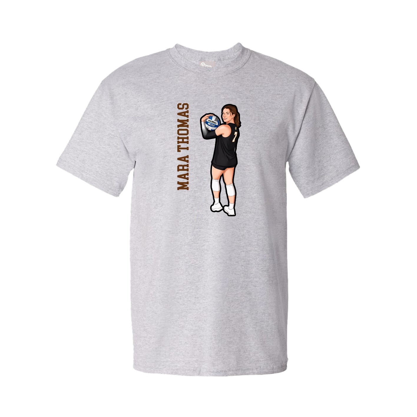 Tee — Name Vertical in Grey