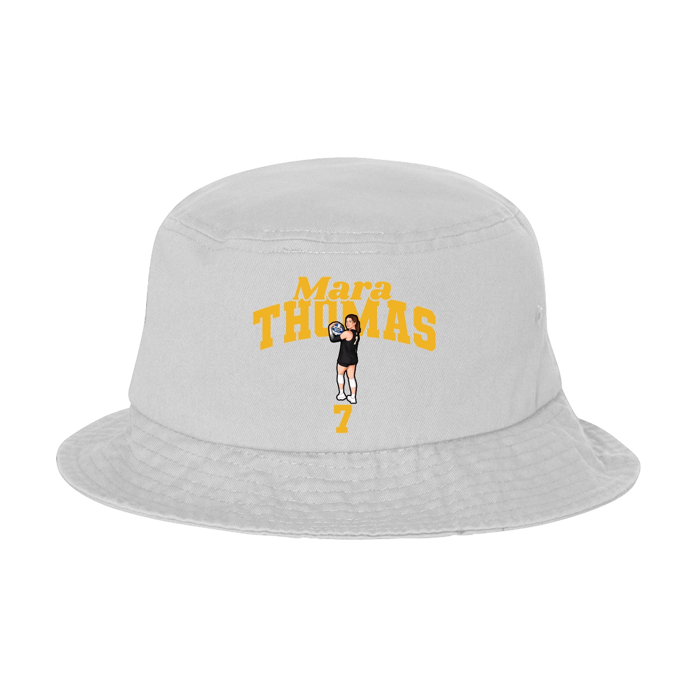Bucket Cap — Signature Arch in White