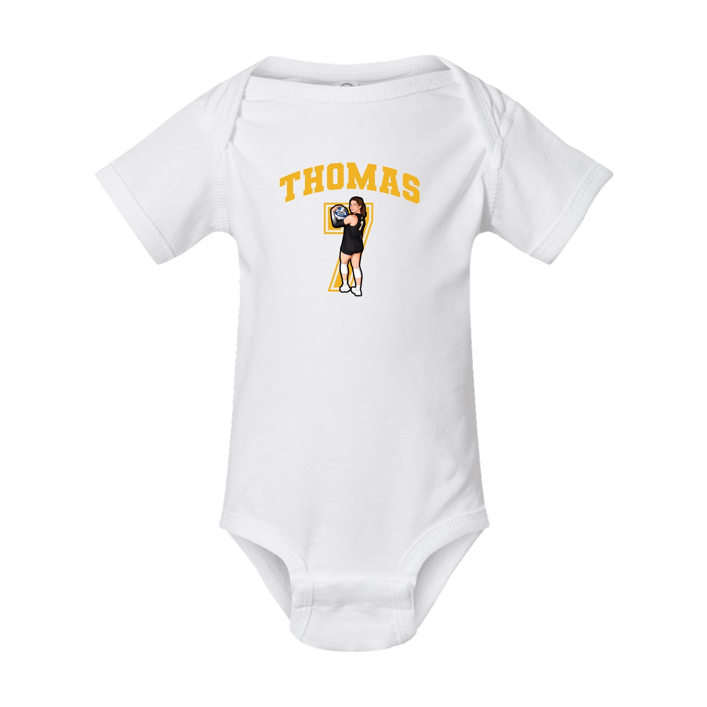 Baby Onesie — Number in White