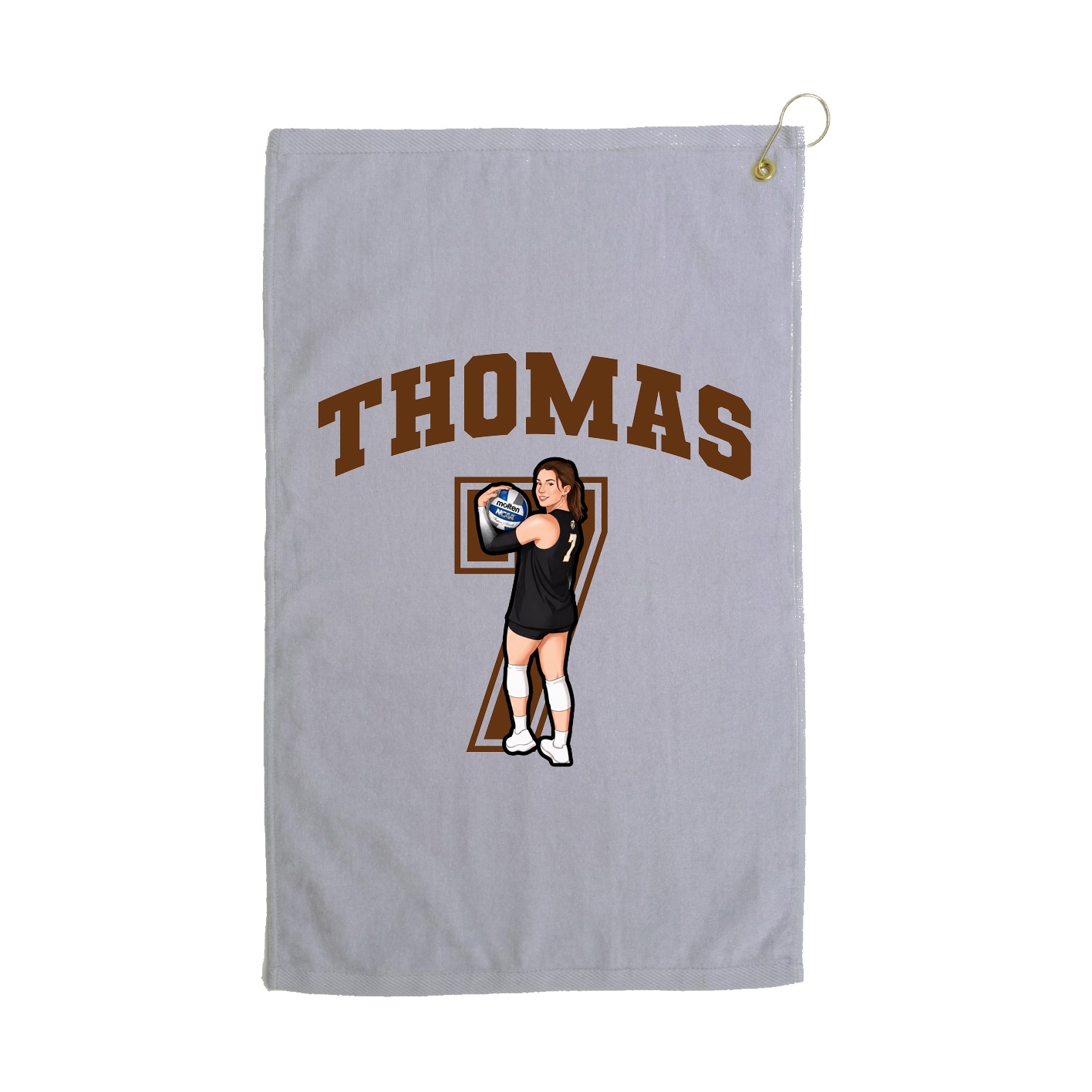 Golf Towel — Number in Grey