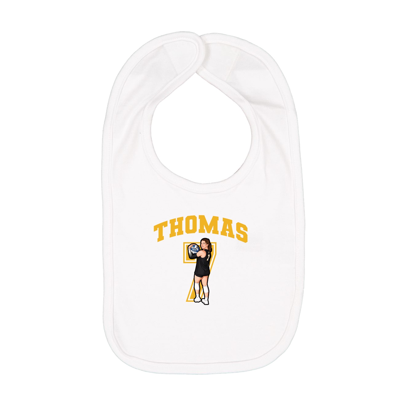 Infant Bib — Number in White