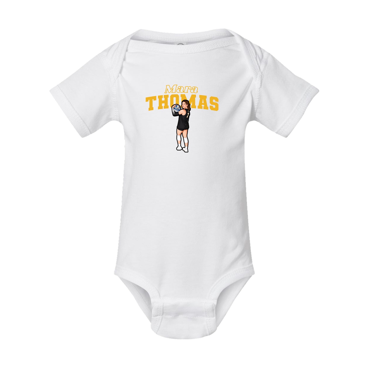 Baby Onesie — Name Arch in White
