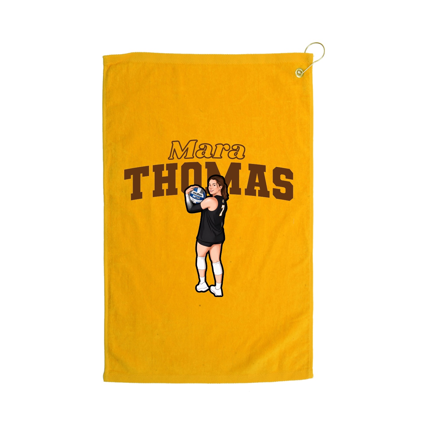 Golf Towel — Name Arch in Gold
