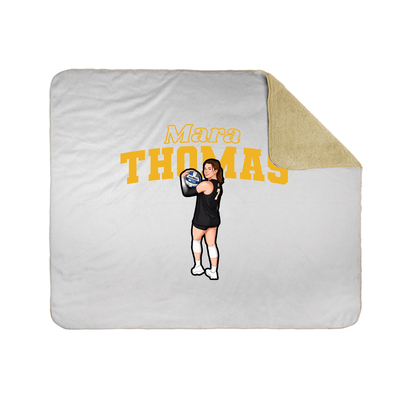 Throw Blanket — Name Arch in White