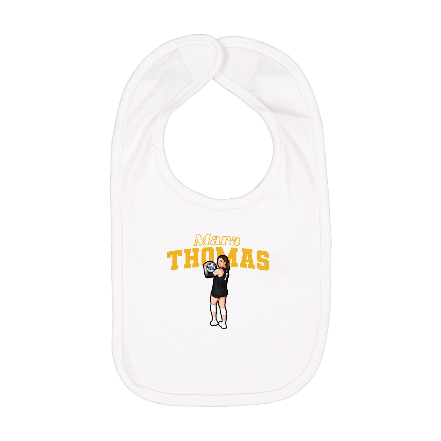 Infant Bib — Name Arch in White