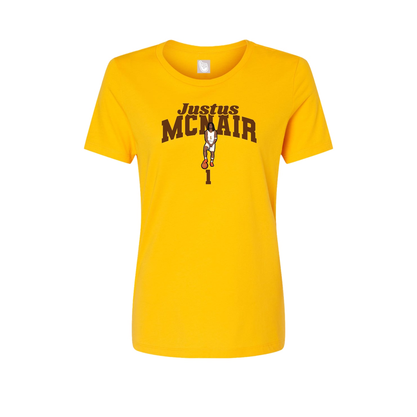 Fitted Women's Tee — Signature Arch in Gold