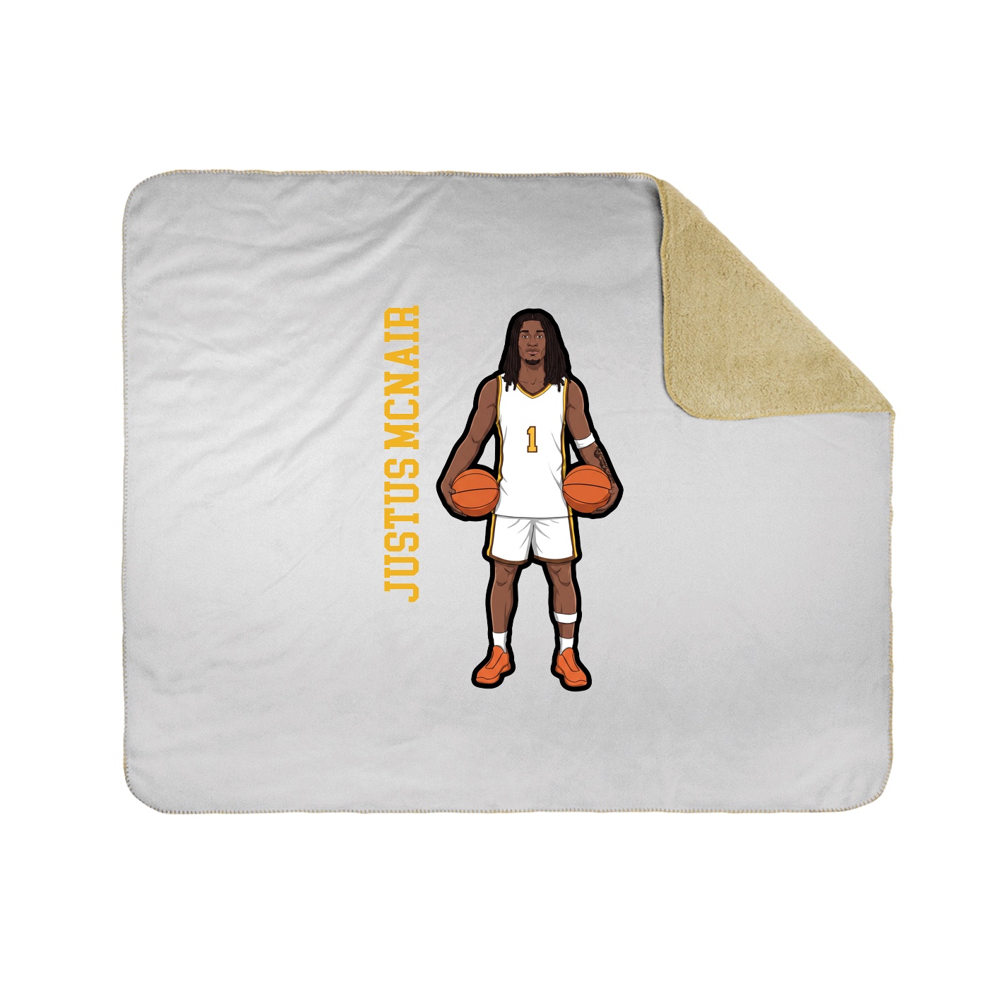 Throw Blanket — Name Vertical in White