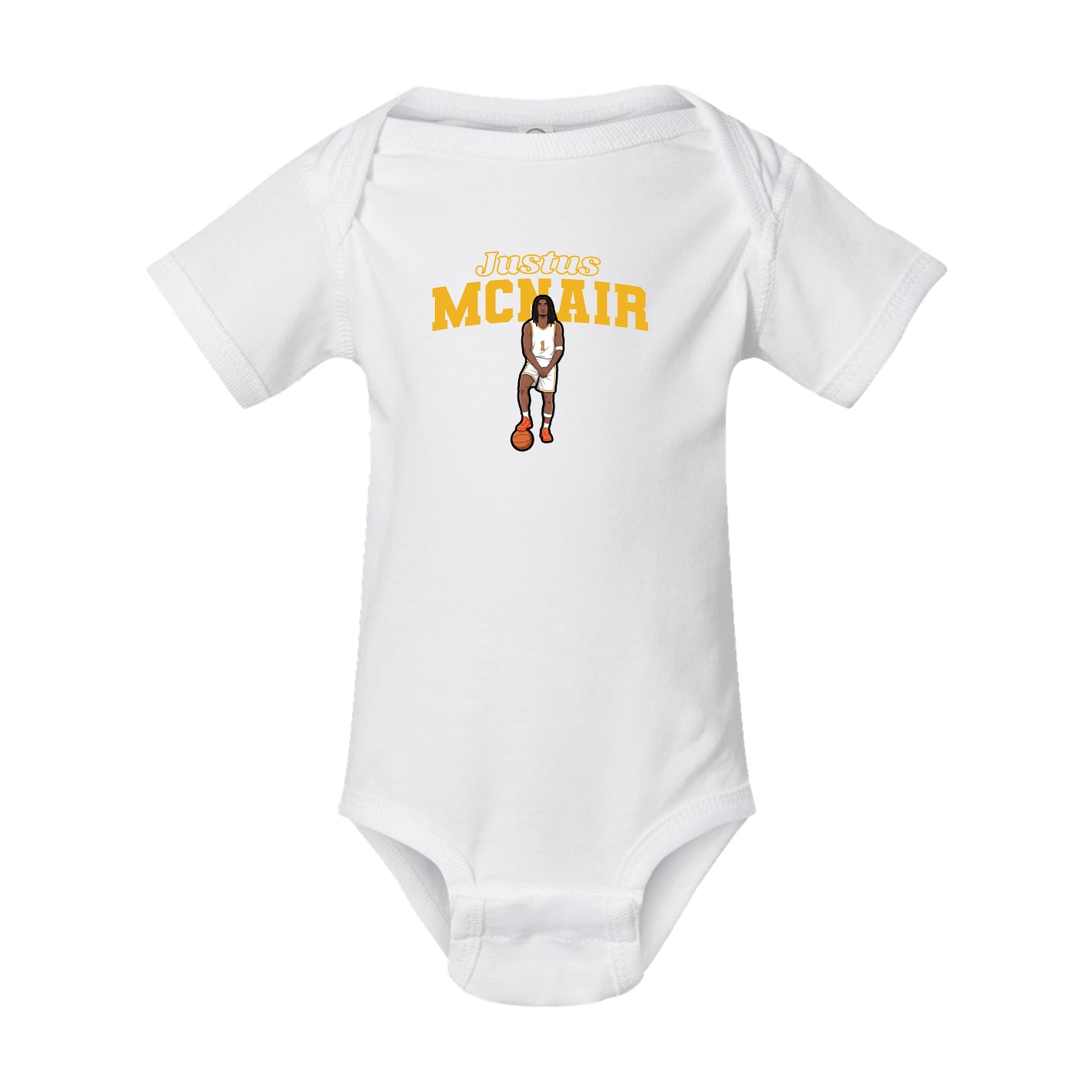 Baby Onesie — Name Arch in White