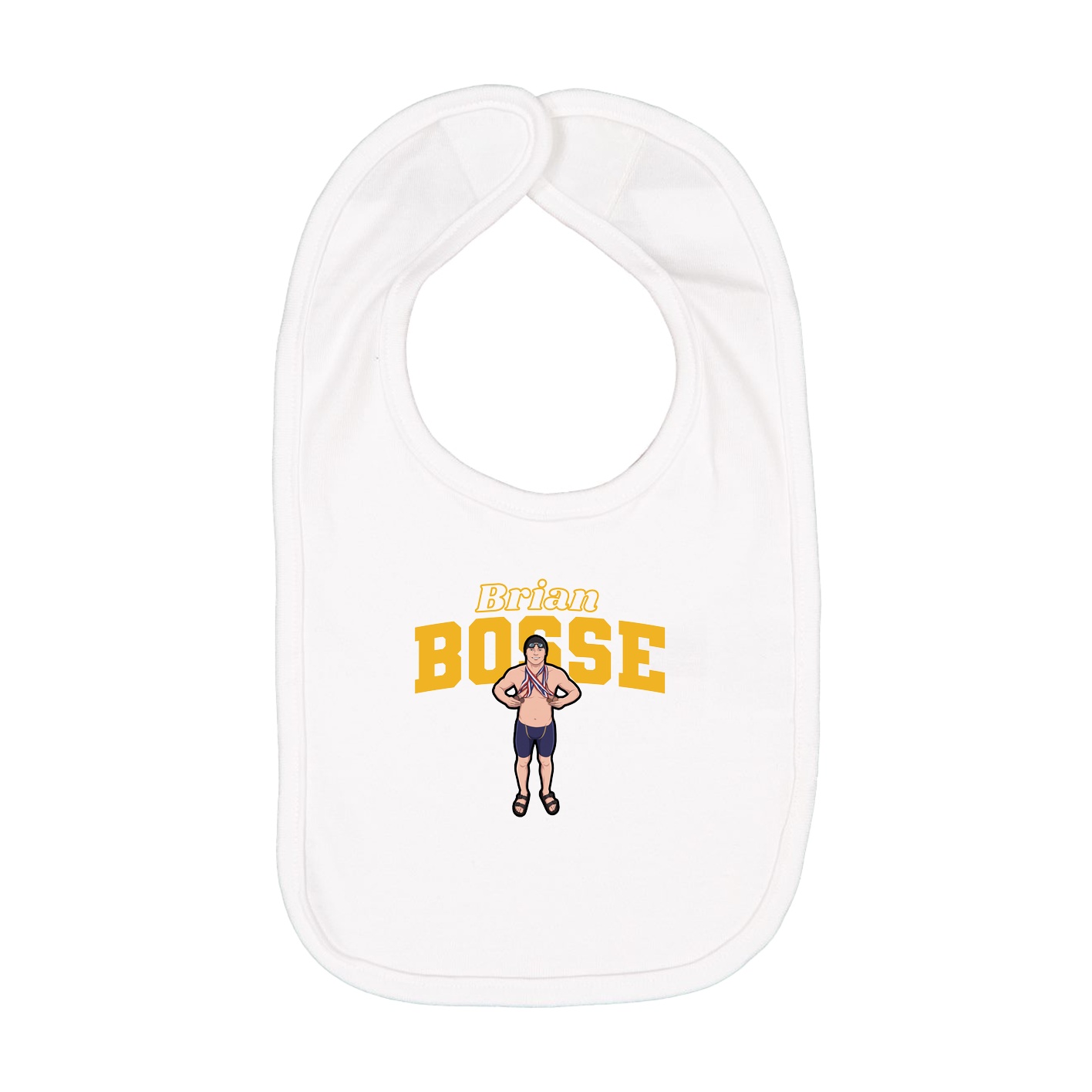 Infant Bib — Name Arch in White