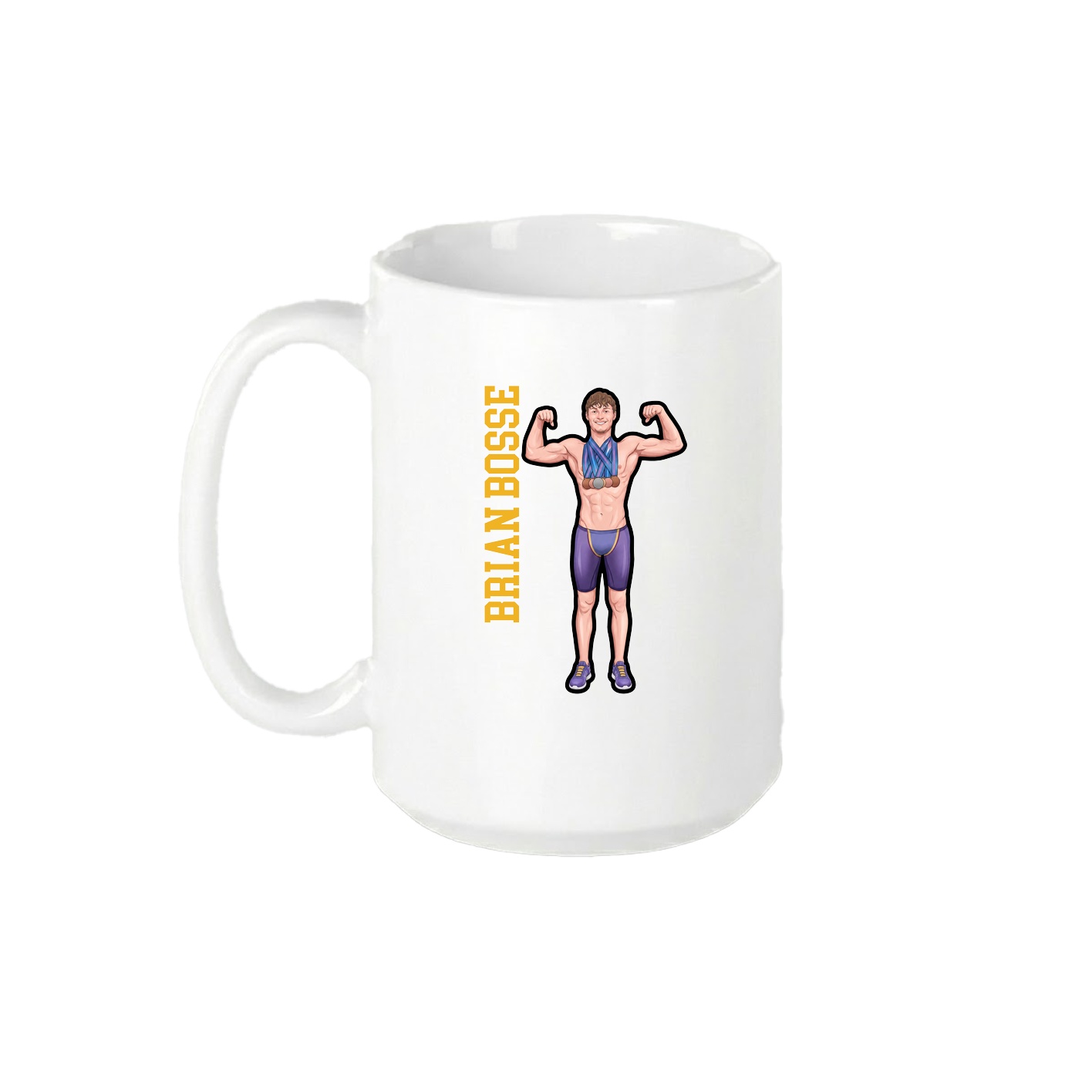 15oz Coffee Mug — Name Vertical in White