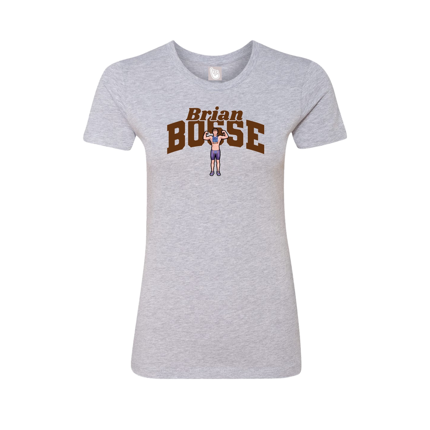 Fitted Women's Tee — Signature Arch in Grey