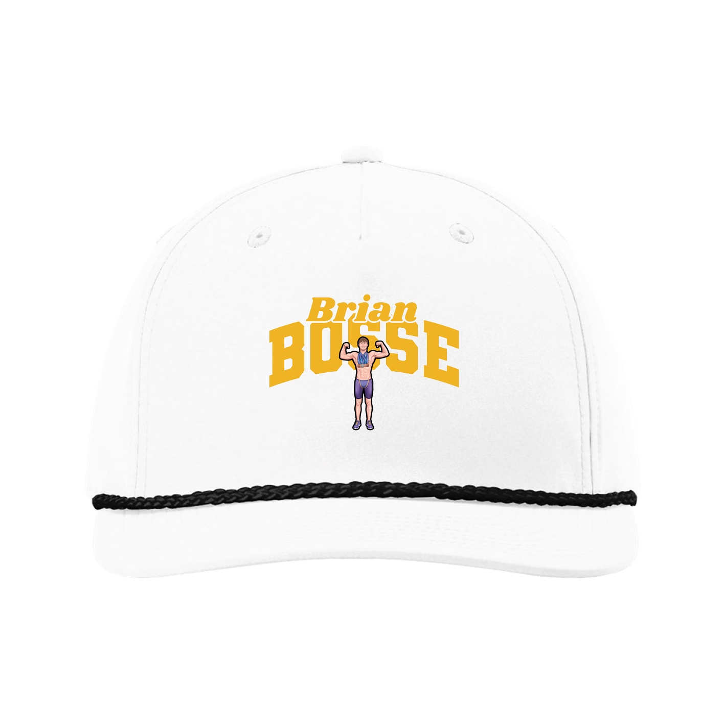 Five-Panel Classic Rope Cap — Signature Arch in White