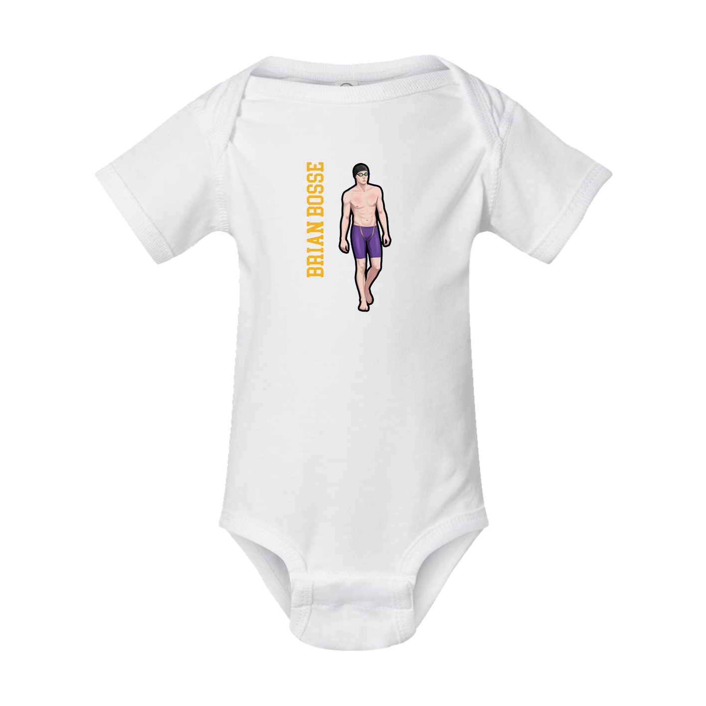 Baby Onesie — Name Vertical in White