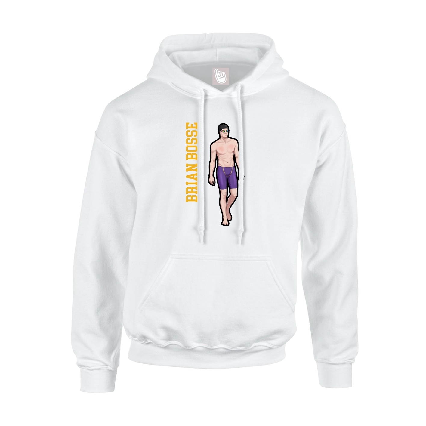 Hoodie — Name Vertical in White