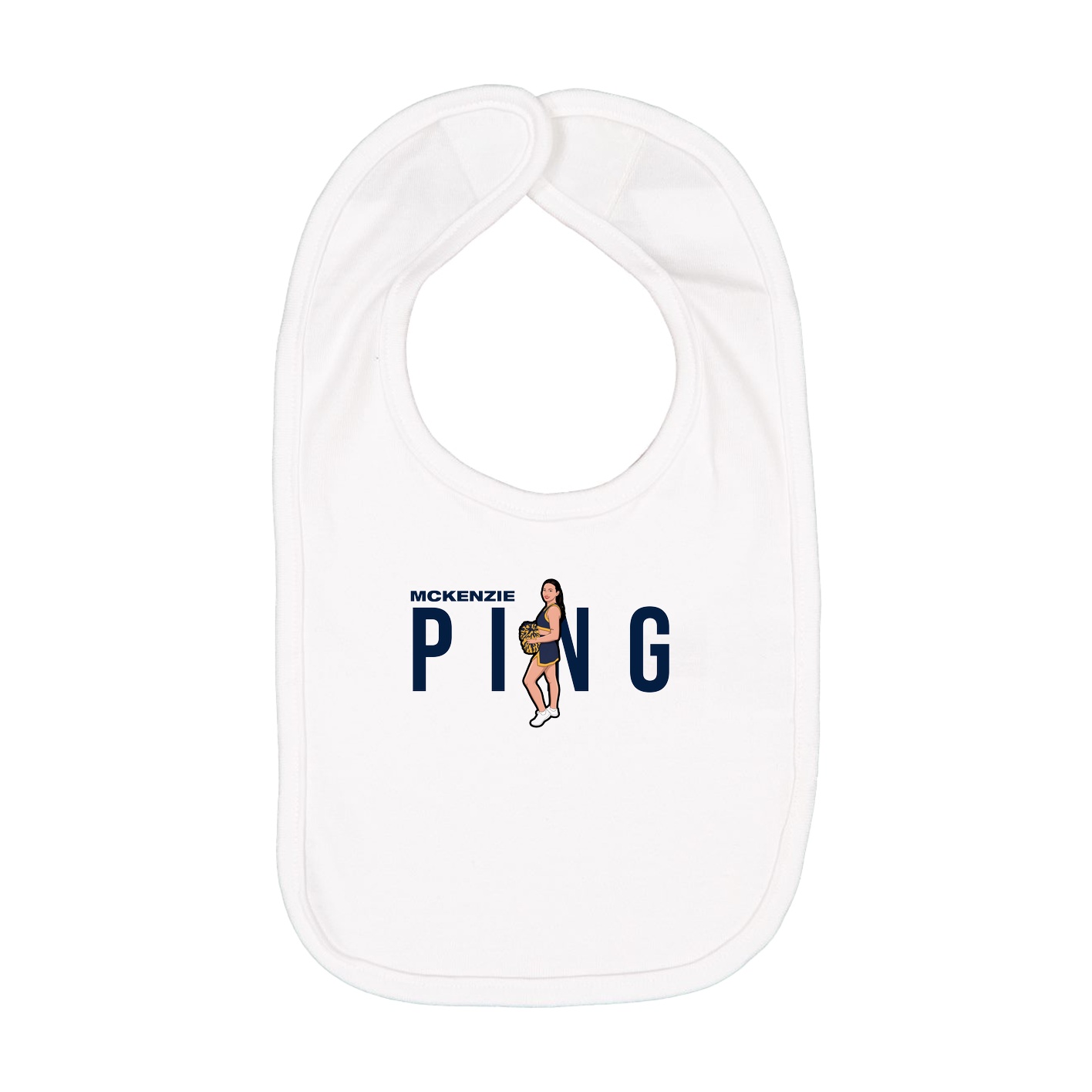Infant Bib — Player Name in White