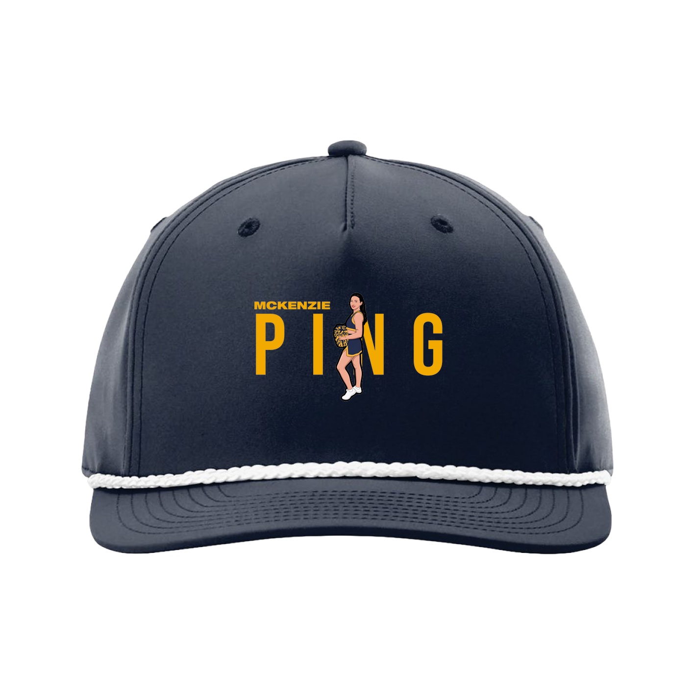 Five-Panel Classic Rope Cap — Player Name in Navy