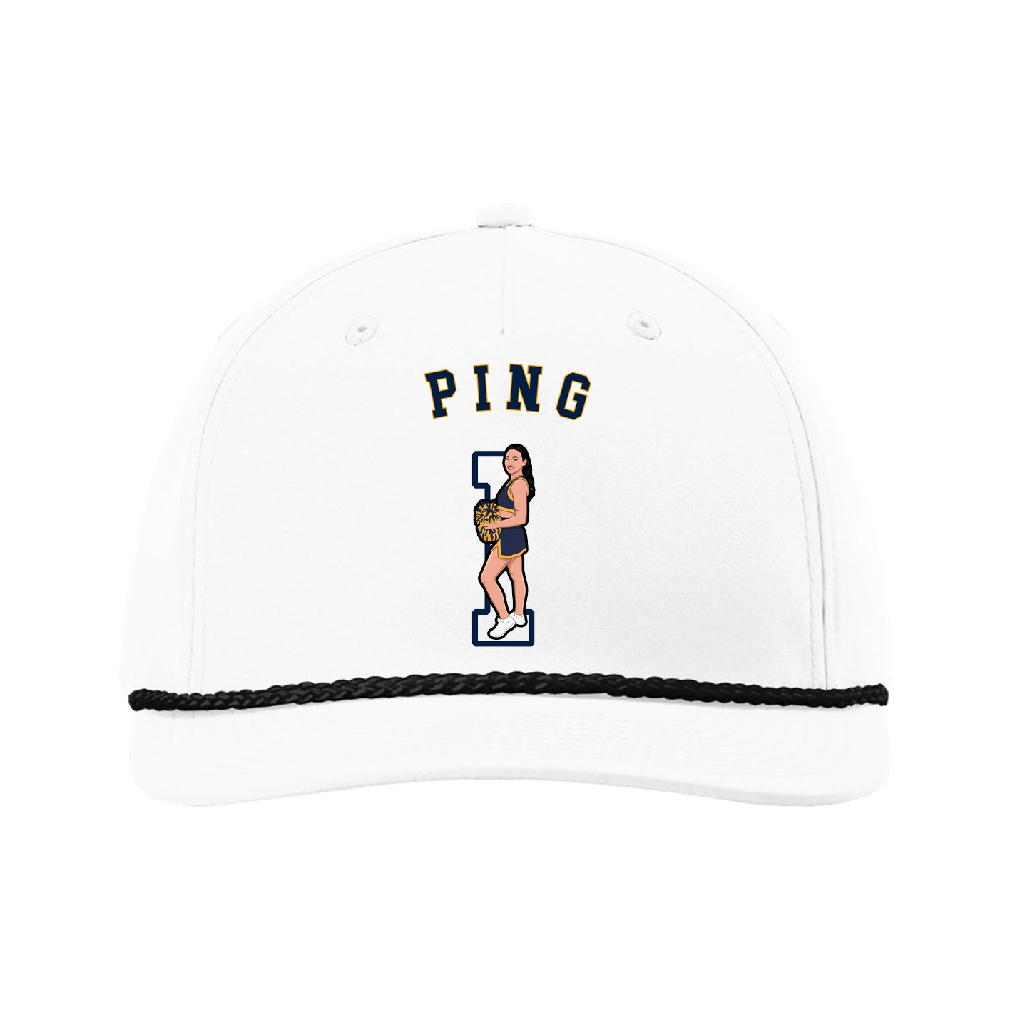 Five-Panel Classic Rope Cap — Shirsey Arch in White