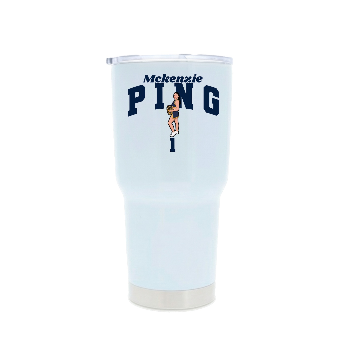 30oz Stainless Steel Tumbler — Signature Arch in White