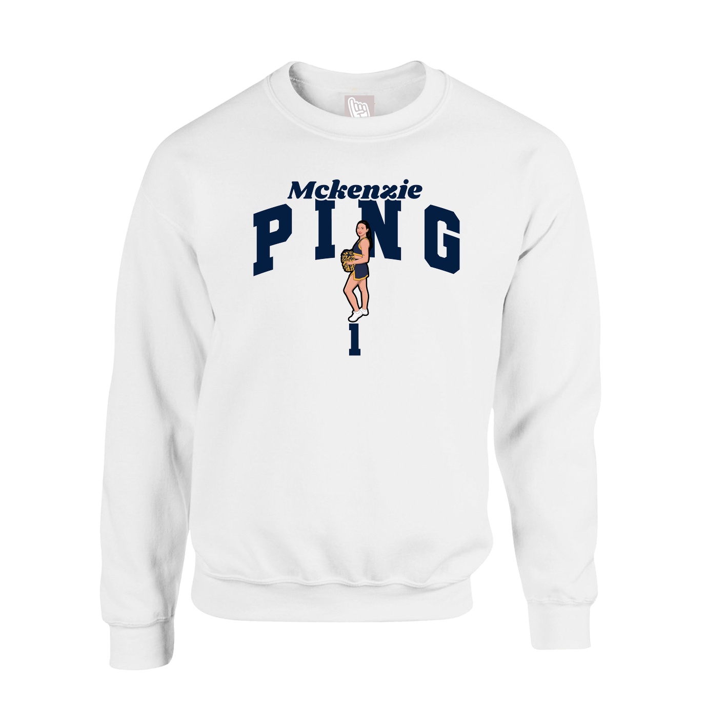Fleece Crew — Signature Arch in White