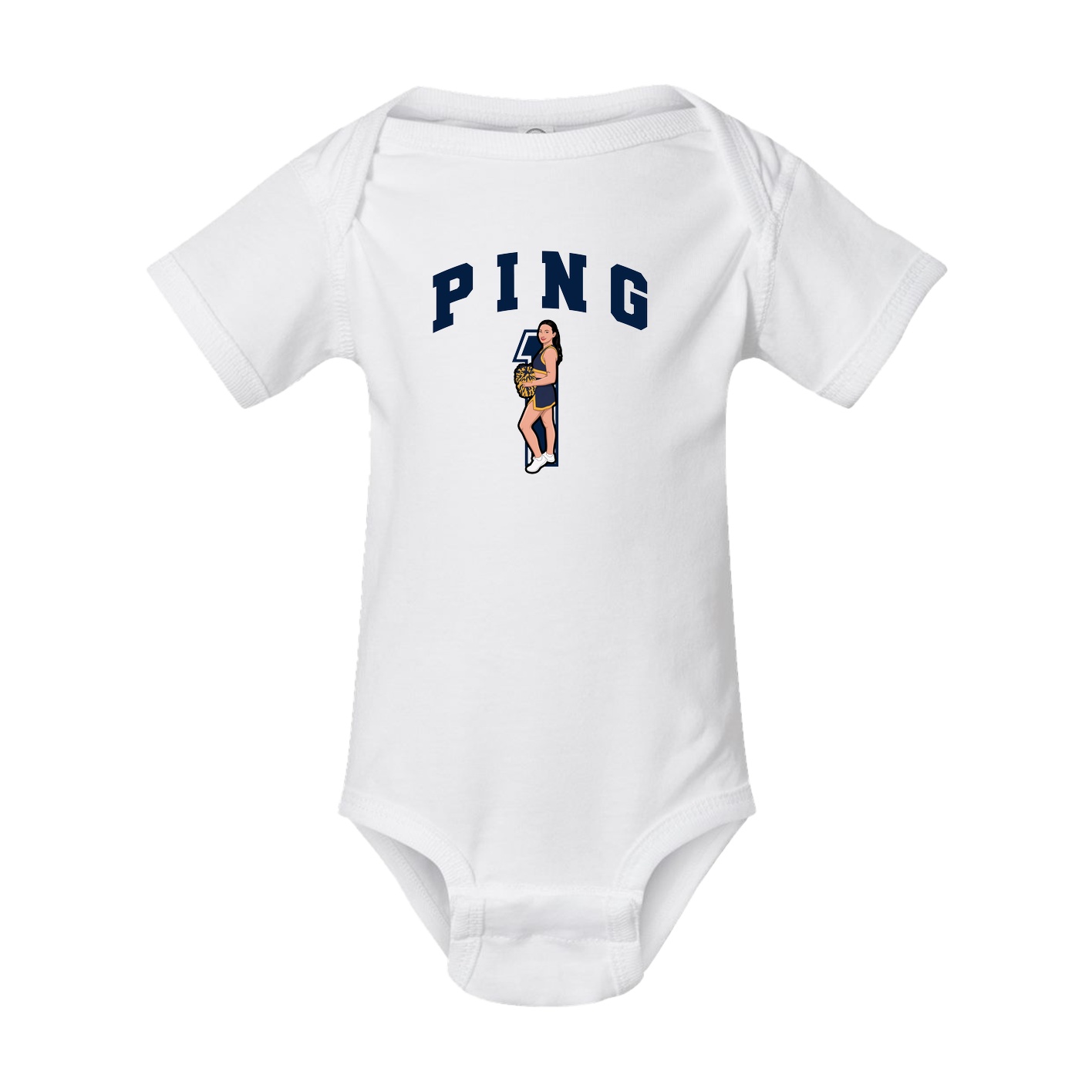 Baby Onesie — Number in White