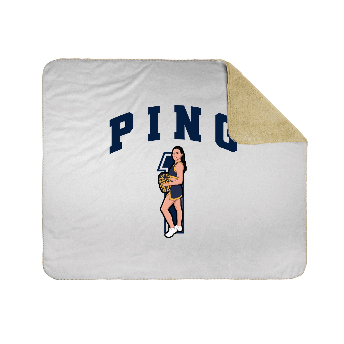 Throw Blanket — Number in White