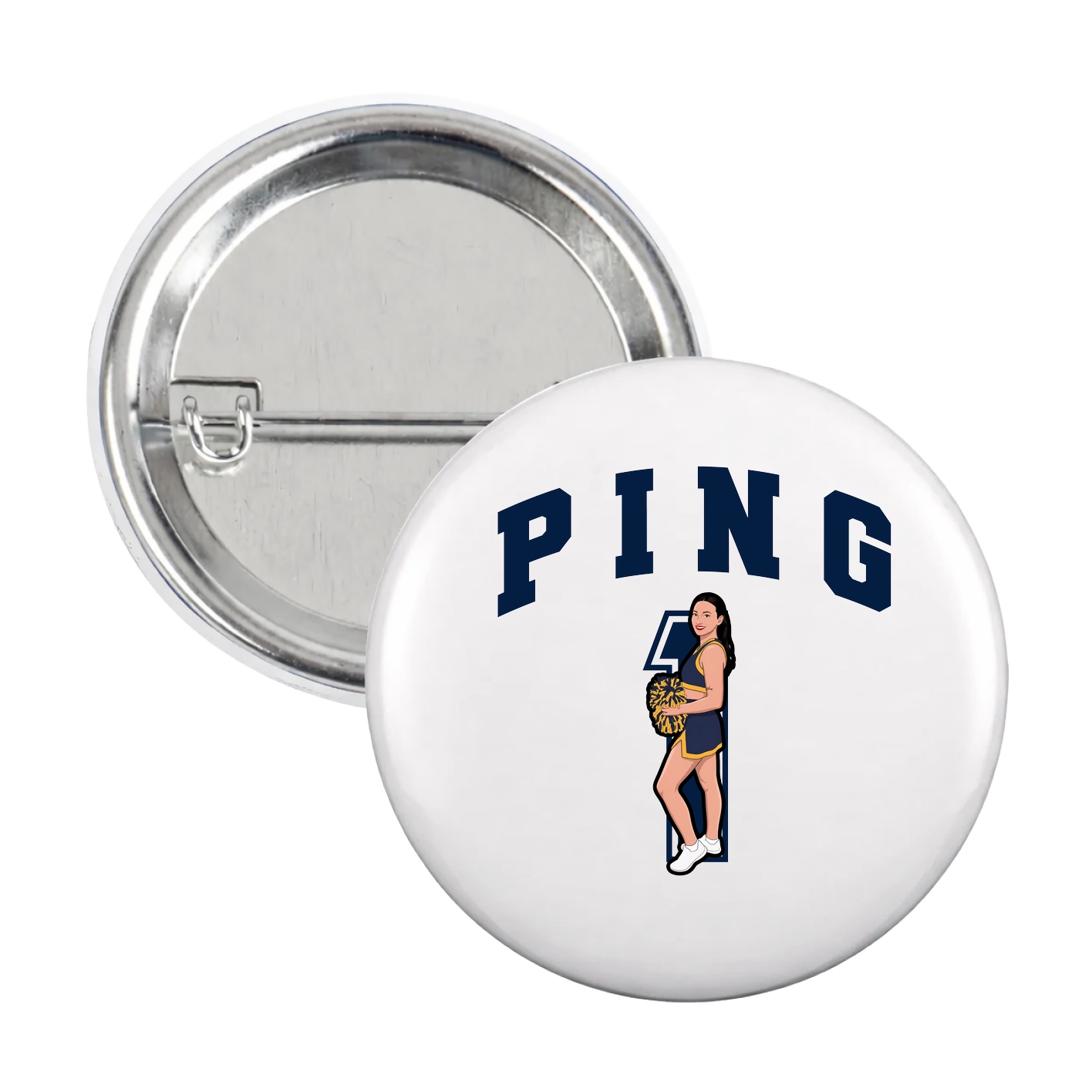 Game Day Button — Number in White