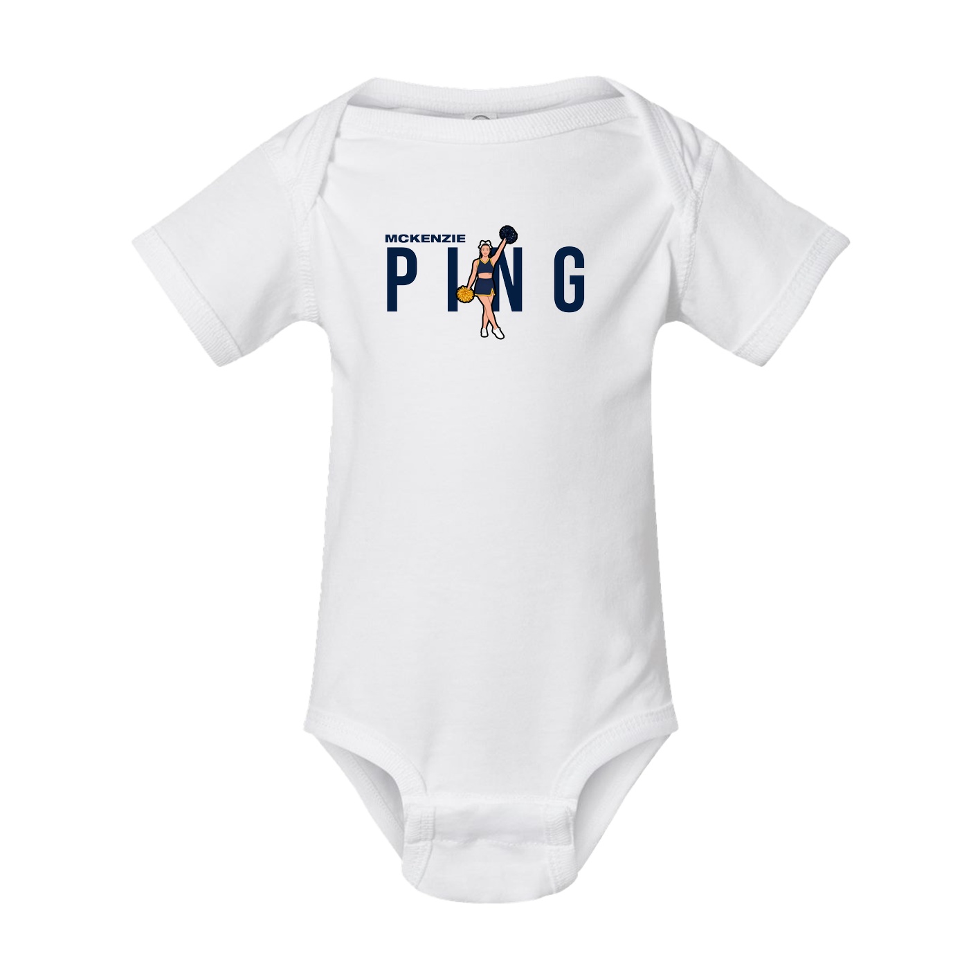 Baby Onesie — Player Name in White