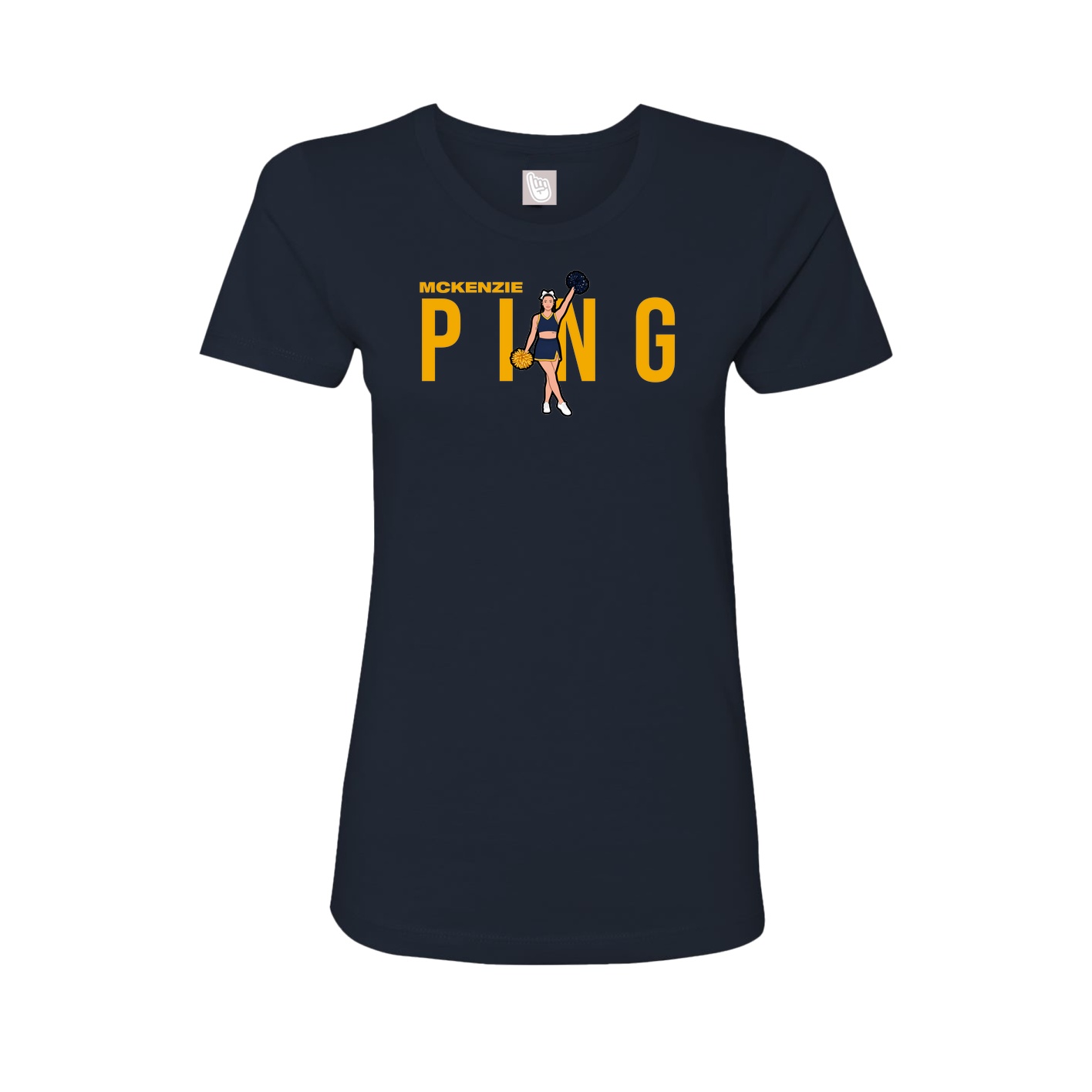 Fitted Women's Tee — Player Name in Navy