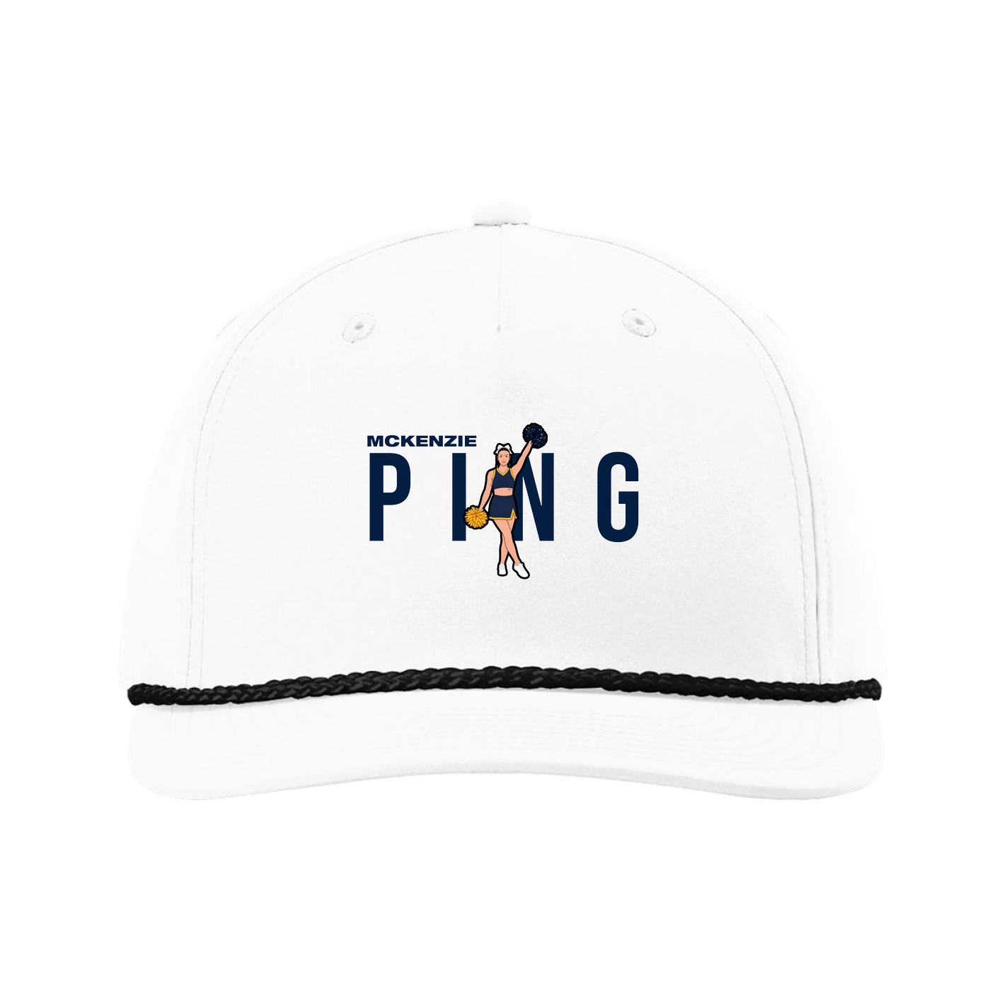 Five-Panel Classic Rope Cap — Player Name in White