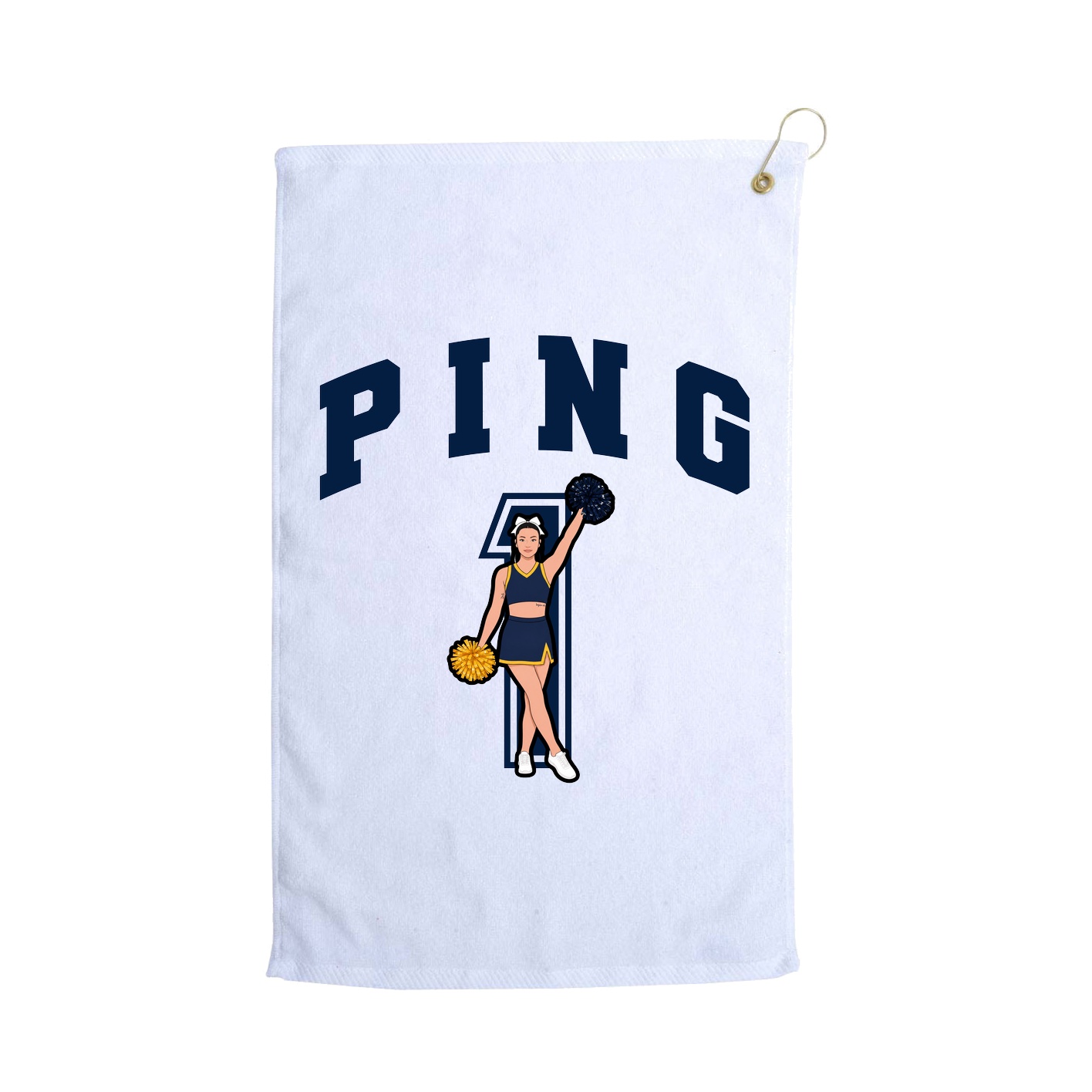 Golf Towel — Number in White