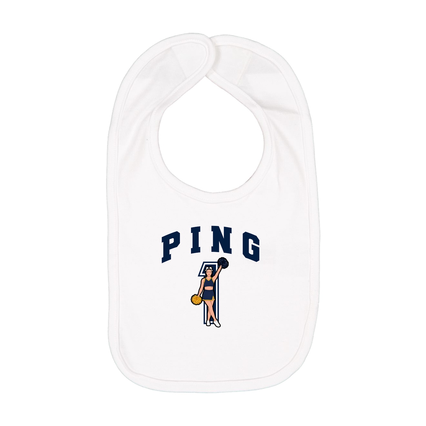 Infant Bib — Number in White