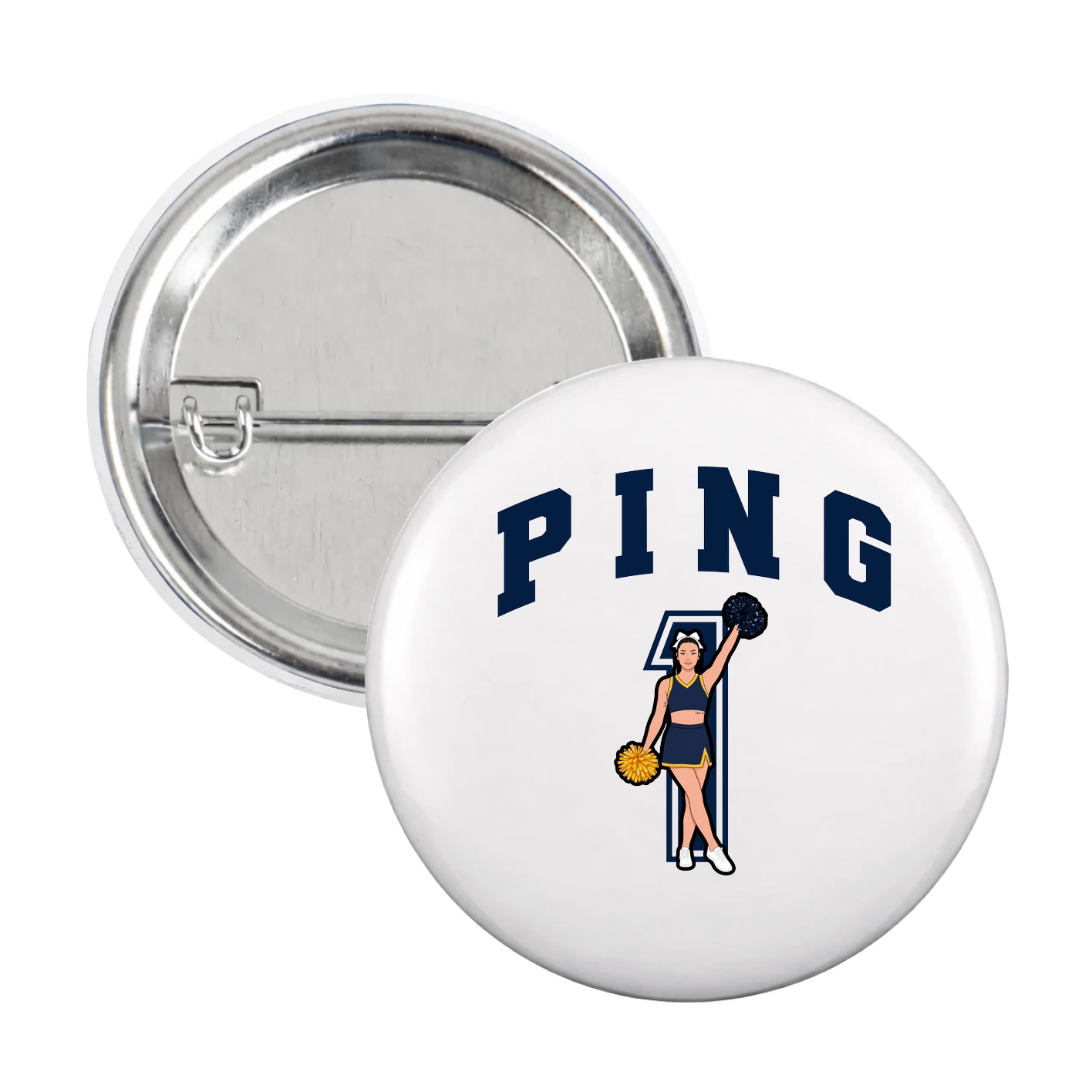 Game Day Button — Number in White