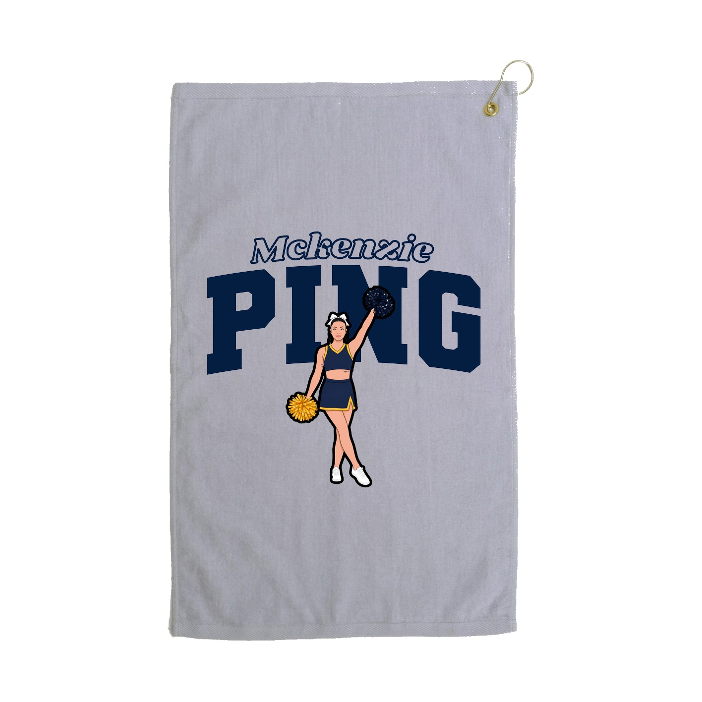 Golf Towel — Name Arch in Grey