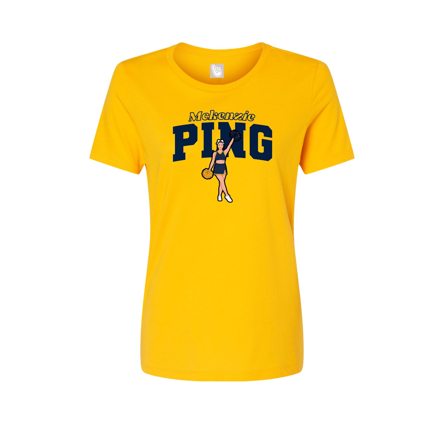 Fitted Women's Tee — Name Arch in Gold