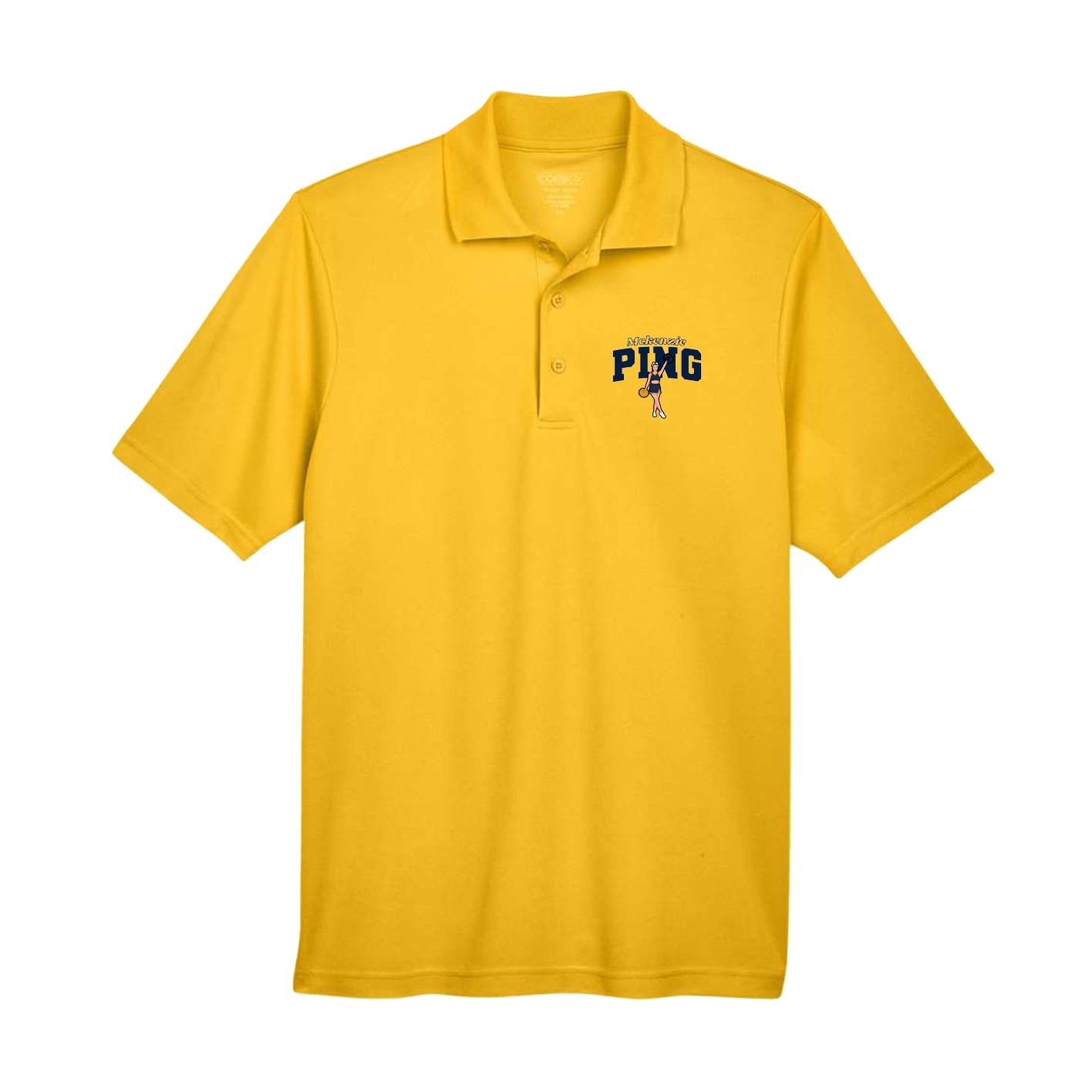 Performance Polo — Name Arch in Gold