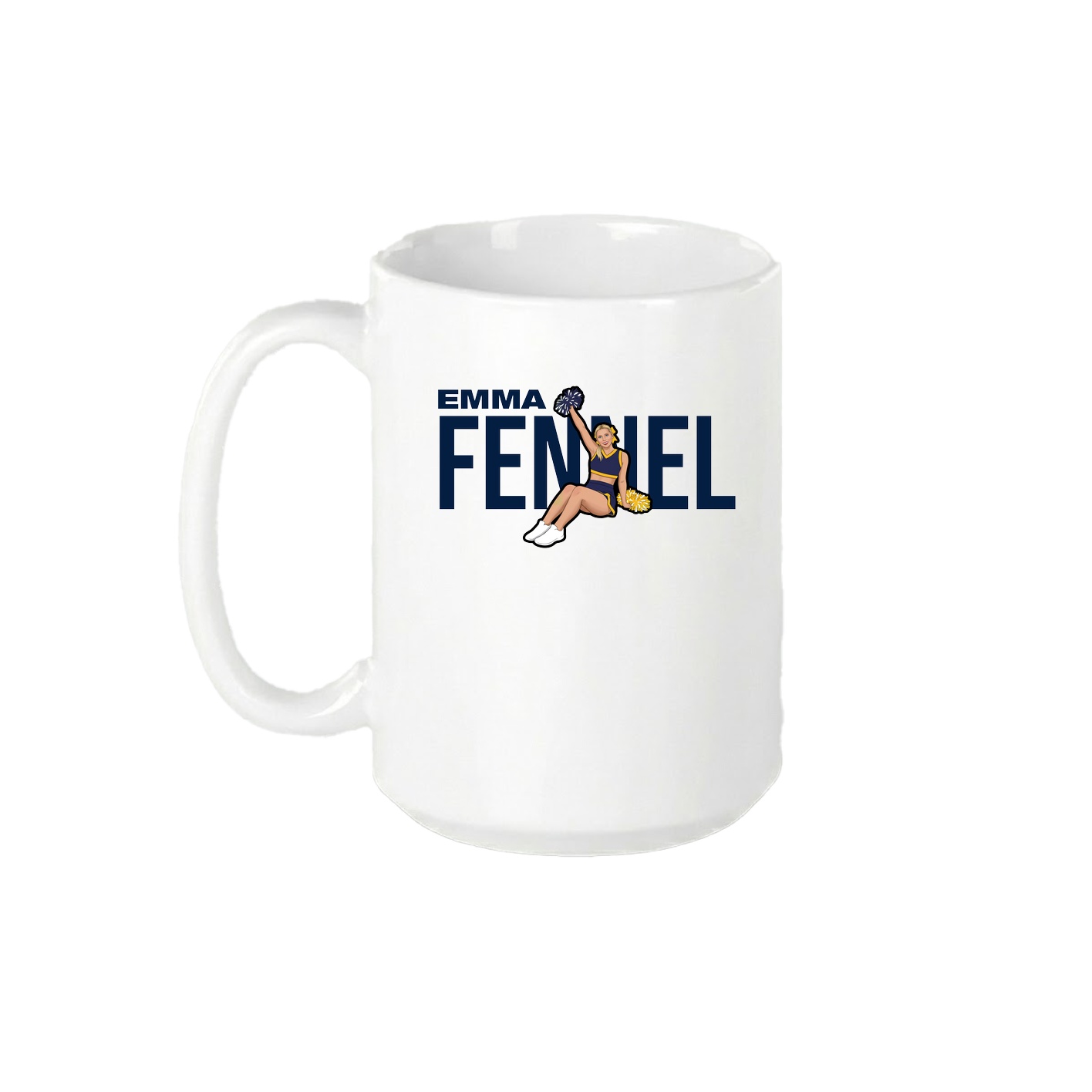 15oz Coffee Mug — Player Name in White