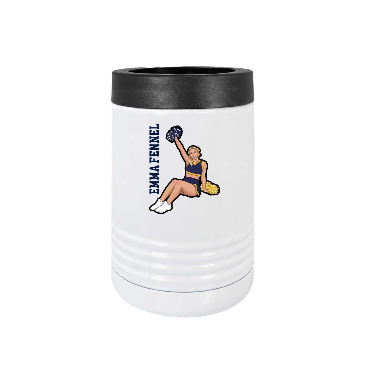 Beverage Holder — Name Vertical in White