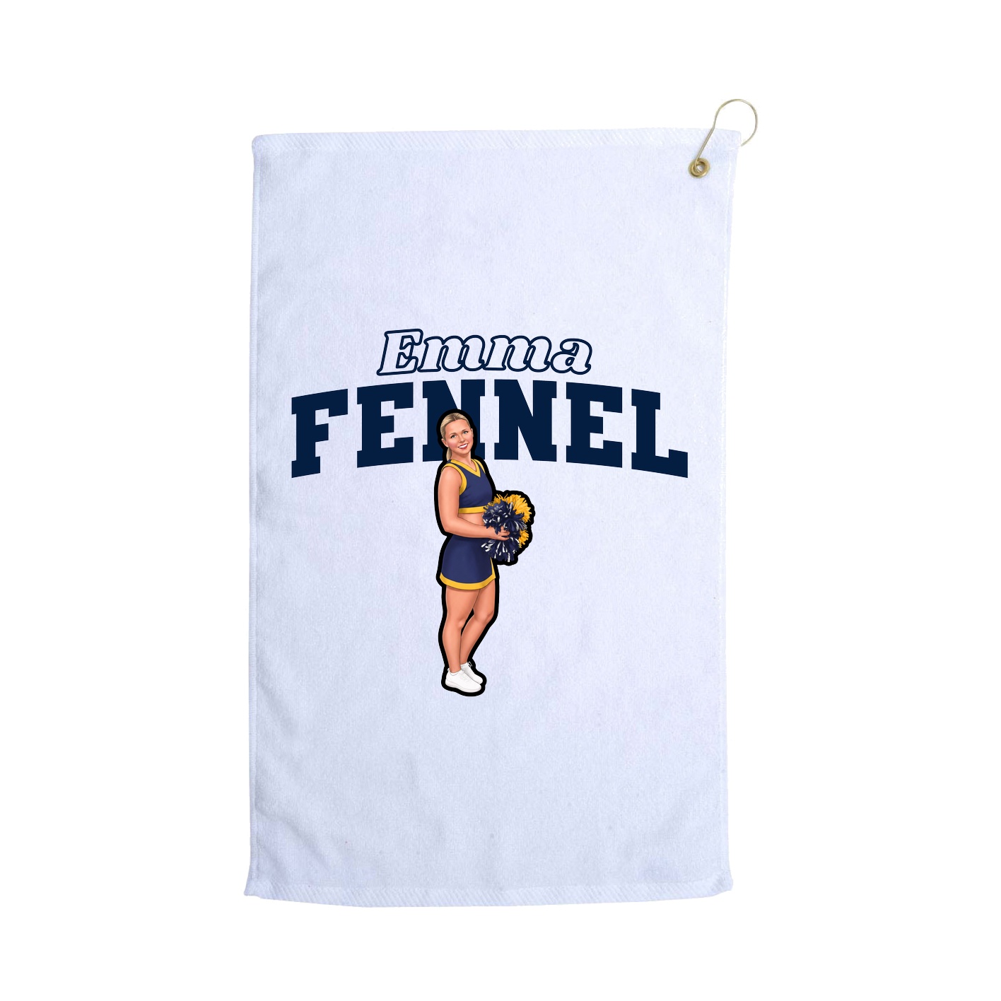 Golf Towel — Name Arch in White