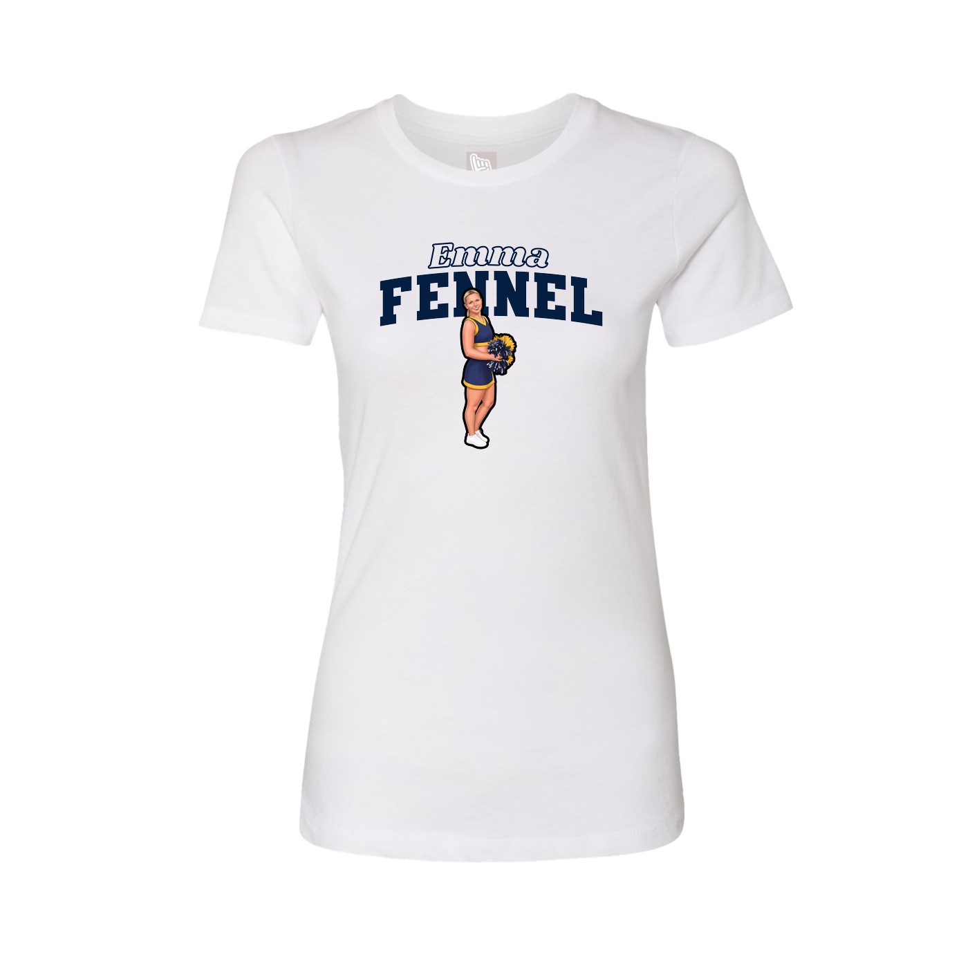 Fitted Women's Tee — Name Arch in White