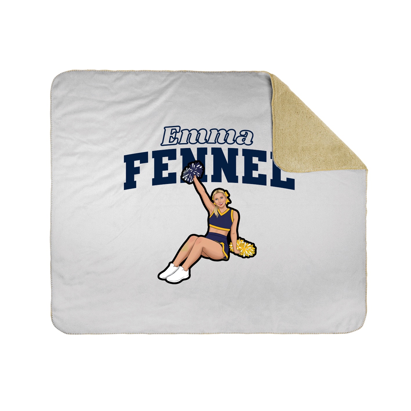 Throw Blanket — Name Arch in White