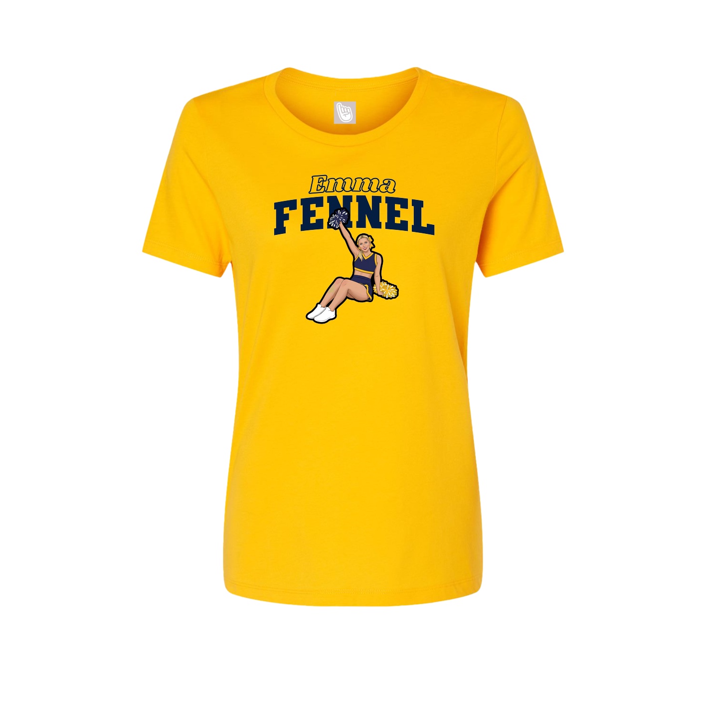 Fitted Women's Tee — Name Arch in Gold