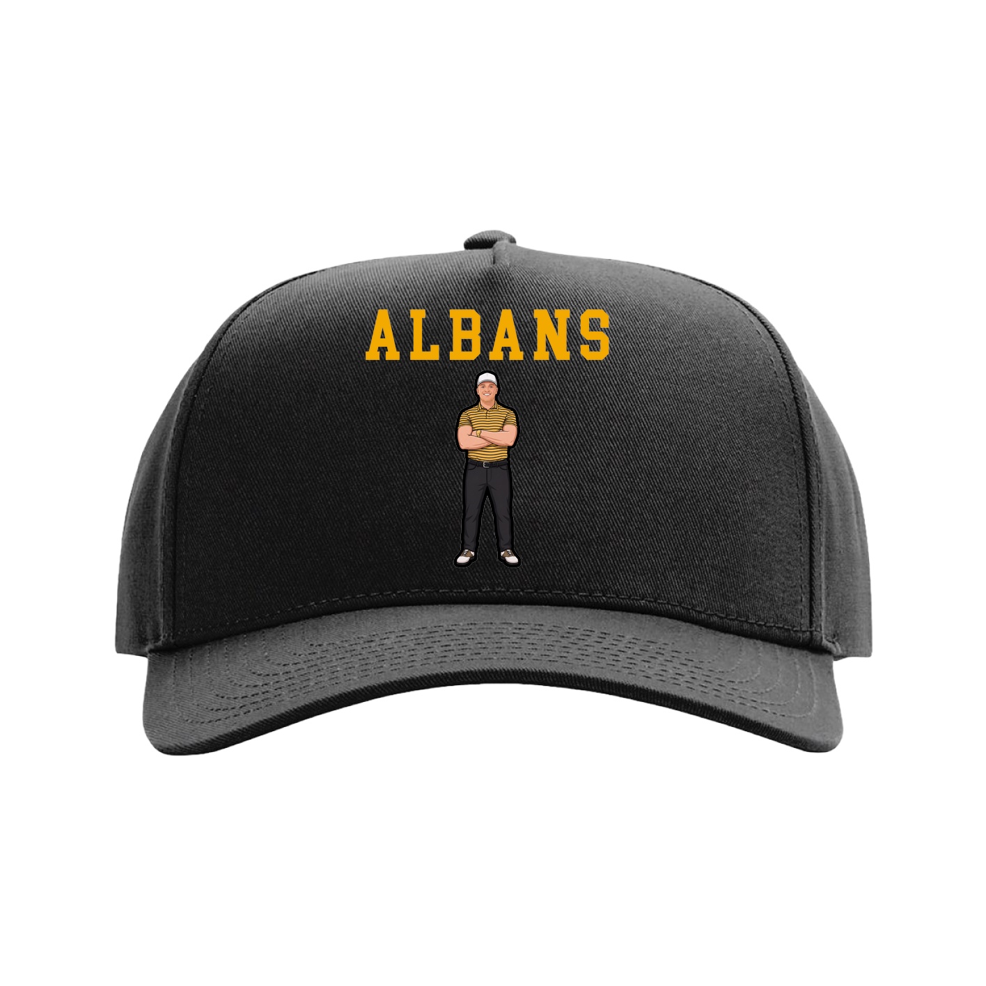 Full Fabric Five-Panel Champ Cap — Shirsey in Black