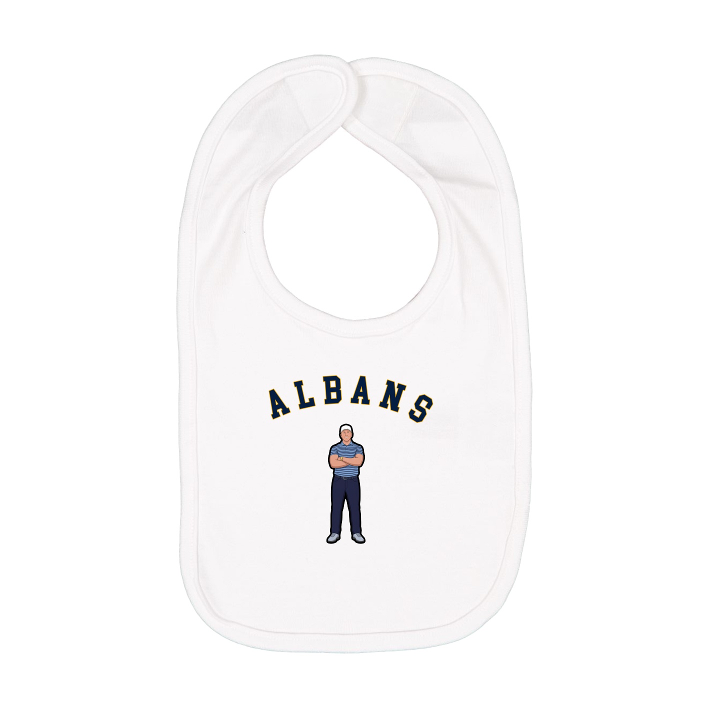 Infant Bib — Shirsey Arch in White